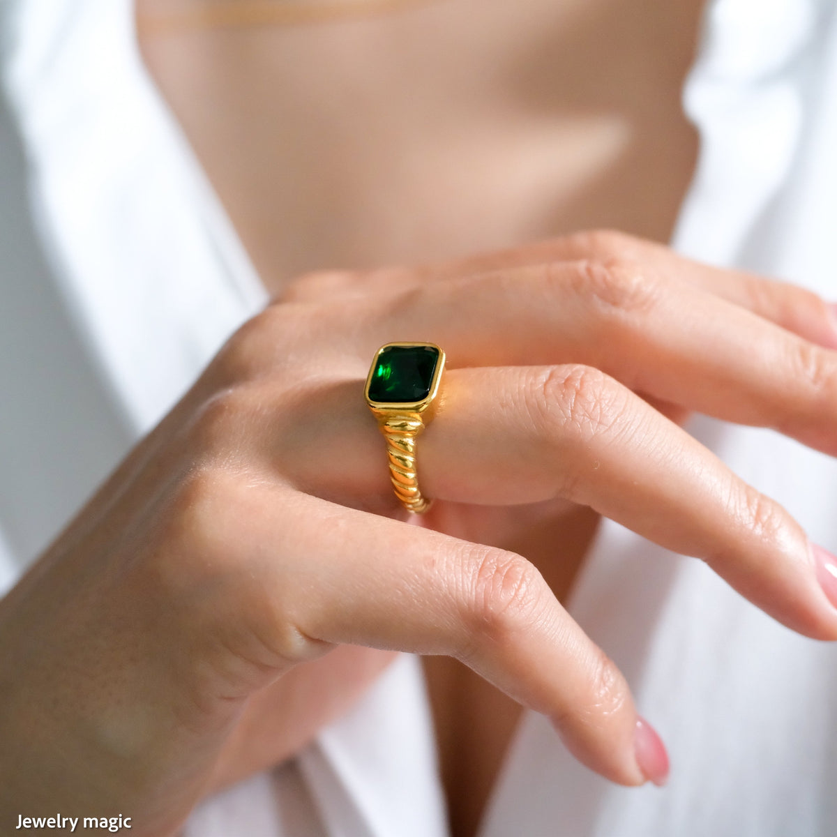 Baguette Emerald Ring