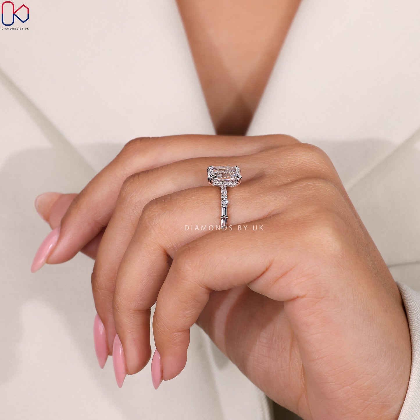 Hidden Halo Radiant Cut Engagement Ring