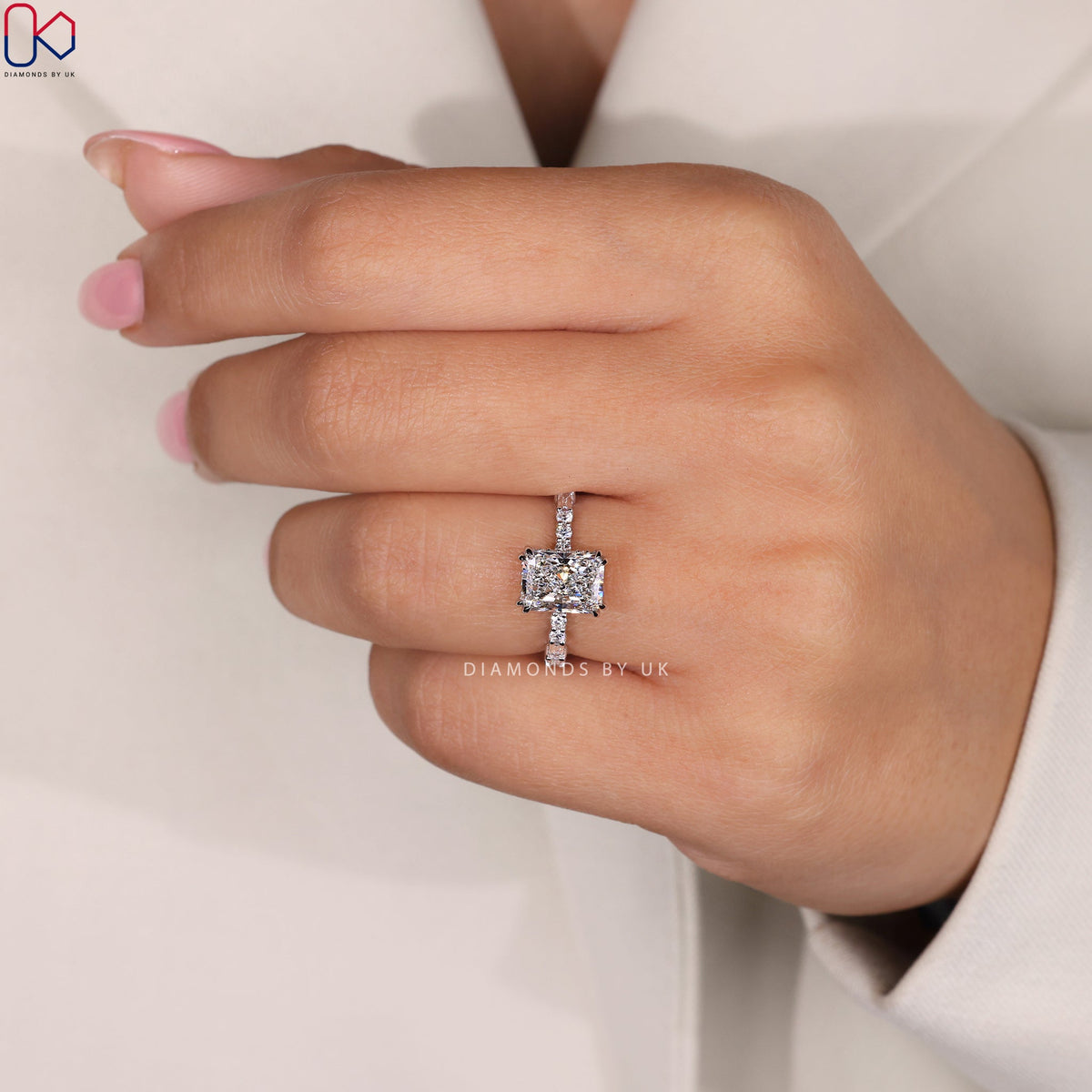 Hidden Halo Radiant Cut Engagement Ring