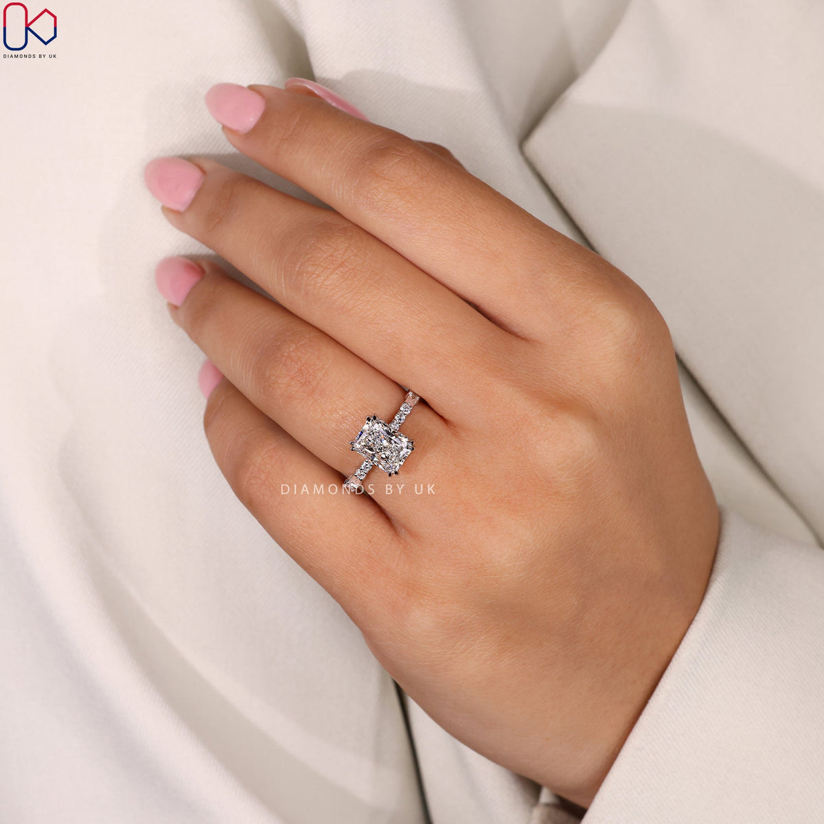 Hidden Halo Radiant Cut Engagement Ring