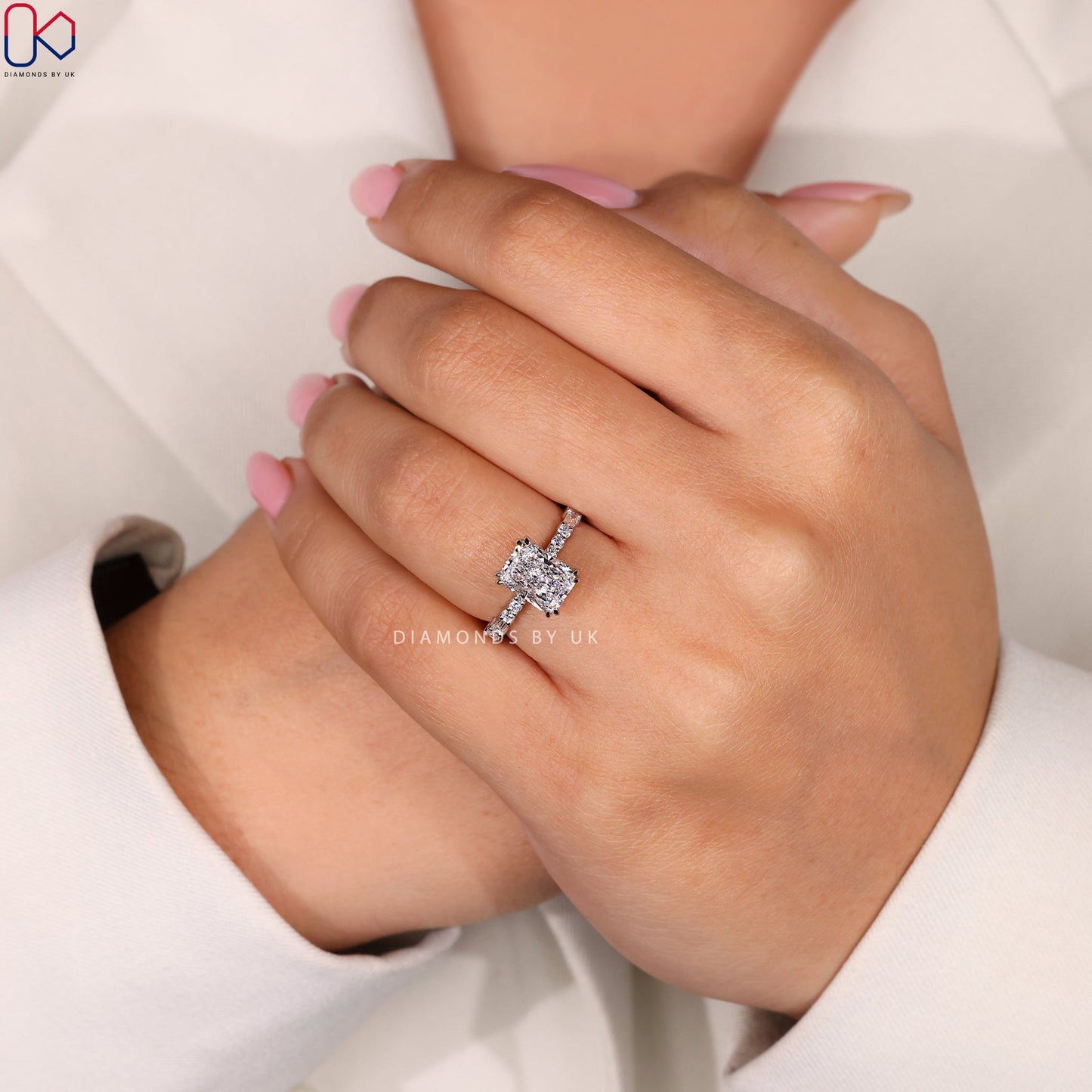 Hidden Halo Radiant Cut Engagement Ring