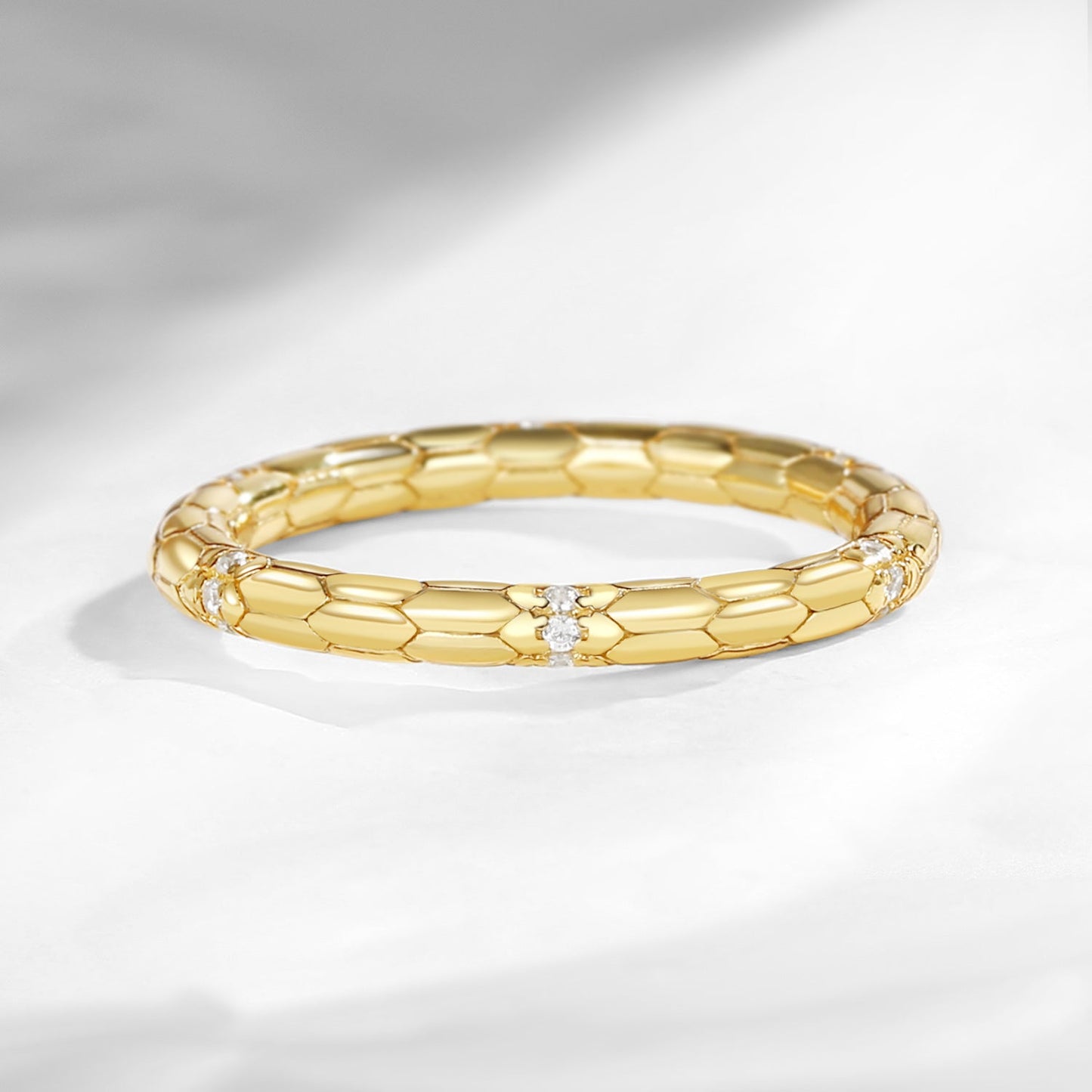 Gothic Serpent Snake Inspired Moissanite Wedding Band Stacking