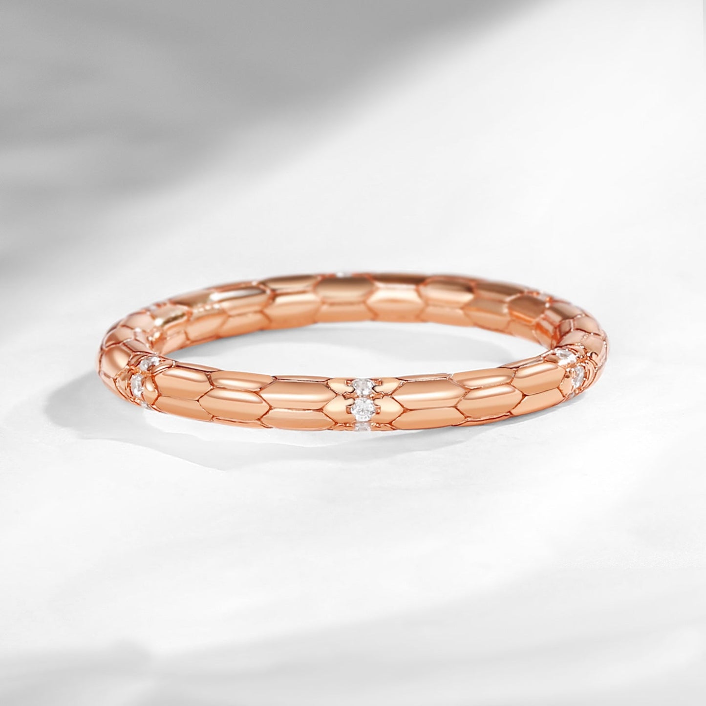 Gothic Serpent Snake Inspired Moissanite Wedding Band Stacking