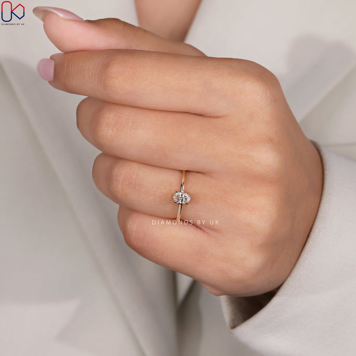 Oval Cut Diamond Solitaire Engagement Ring