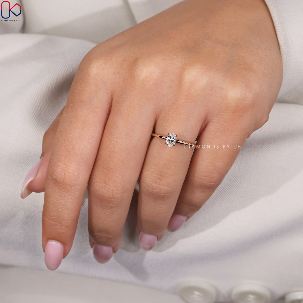 Oval Cut Diamond Solitaire Engagement Ring