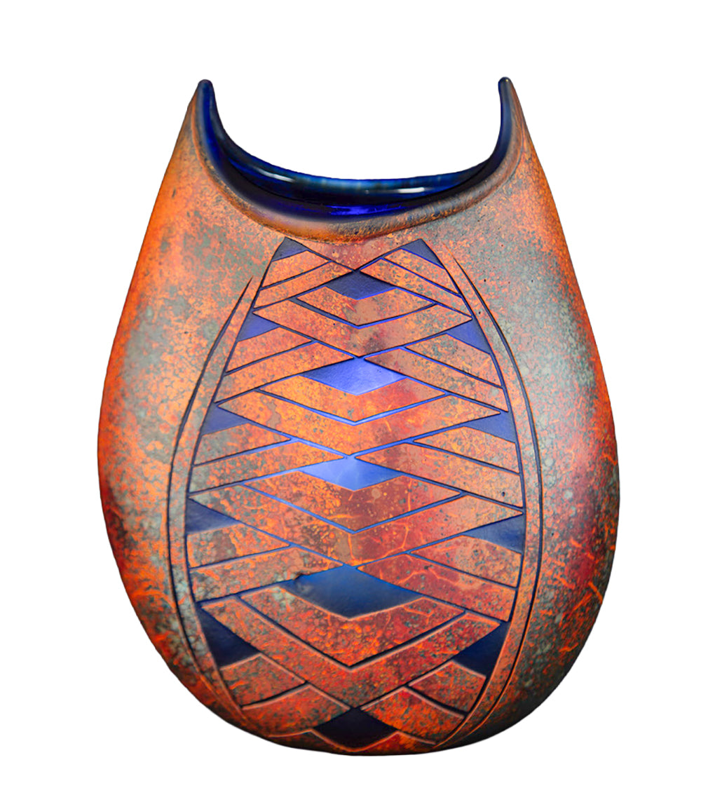 Glass "Blue / Earth I'Iwai Bird Basket - BSK-1" by Daniel Moe