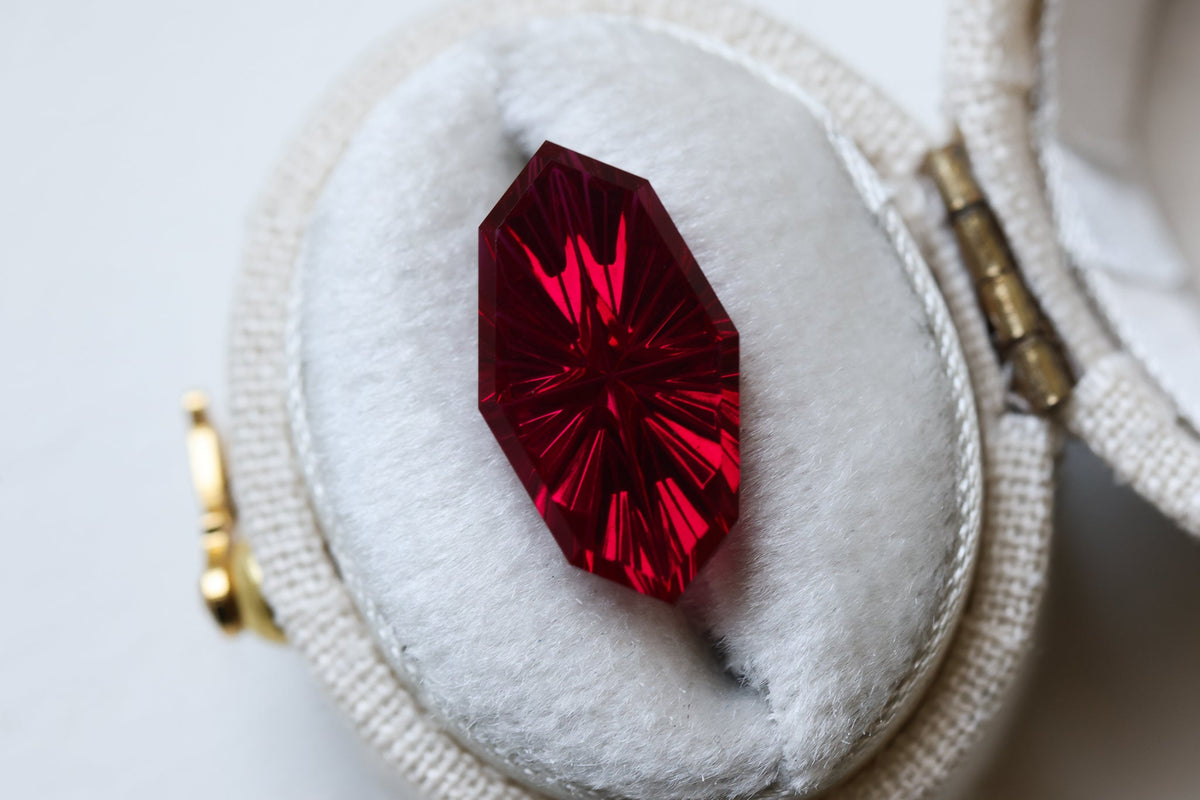 5.55ct lab marquise ruby, Fantasy cut by Brett Kosnar