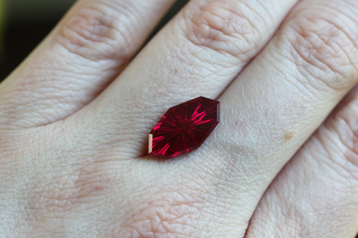 5.55ct lab marquise ruby, Fantasy cut by Brett Kosnar