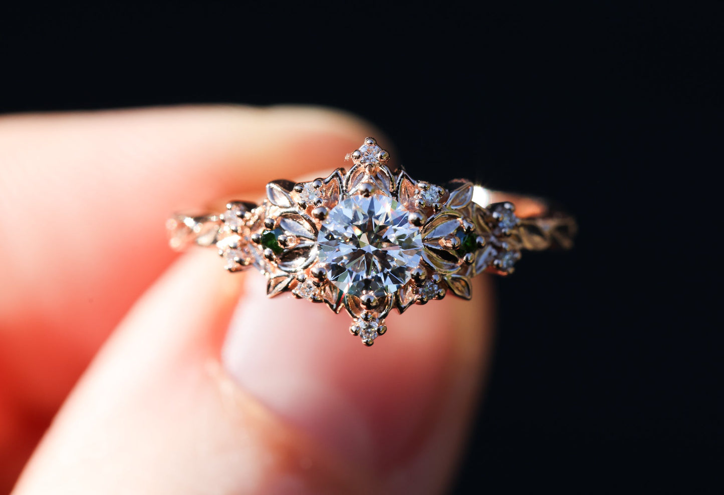 Customize your own Briar Rose Ethereal with 5mm round center stone