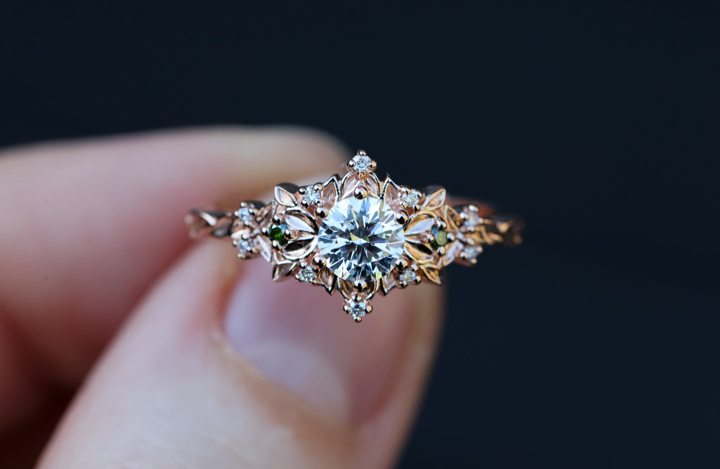 Briar Rose Ethereal with 5mm round center stone