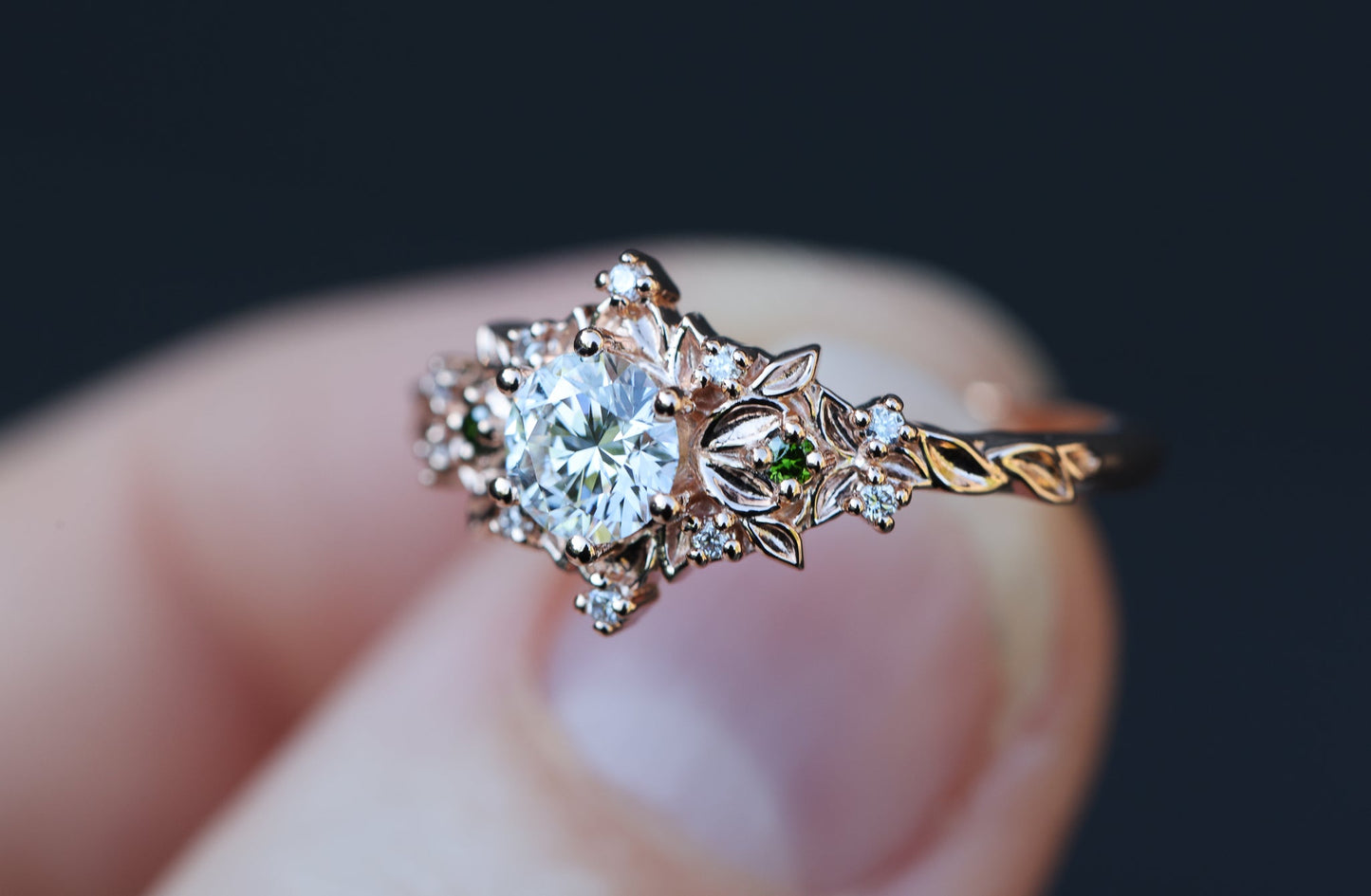 Customize your own Briar Rose Ethereal with 5mm round center stone