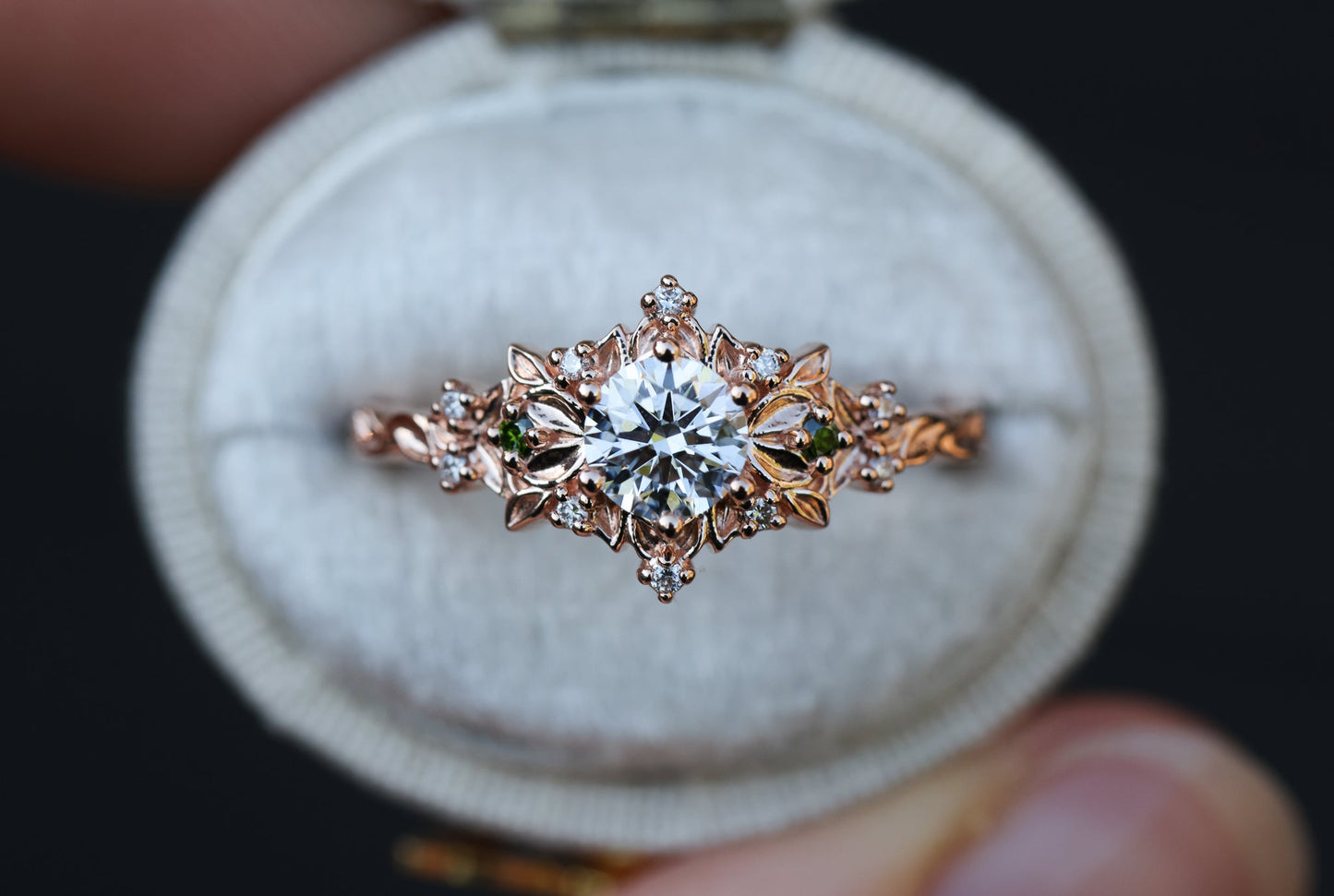 Customize your own Briar Rose Ethereal with 5mm round center stone