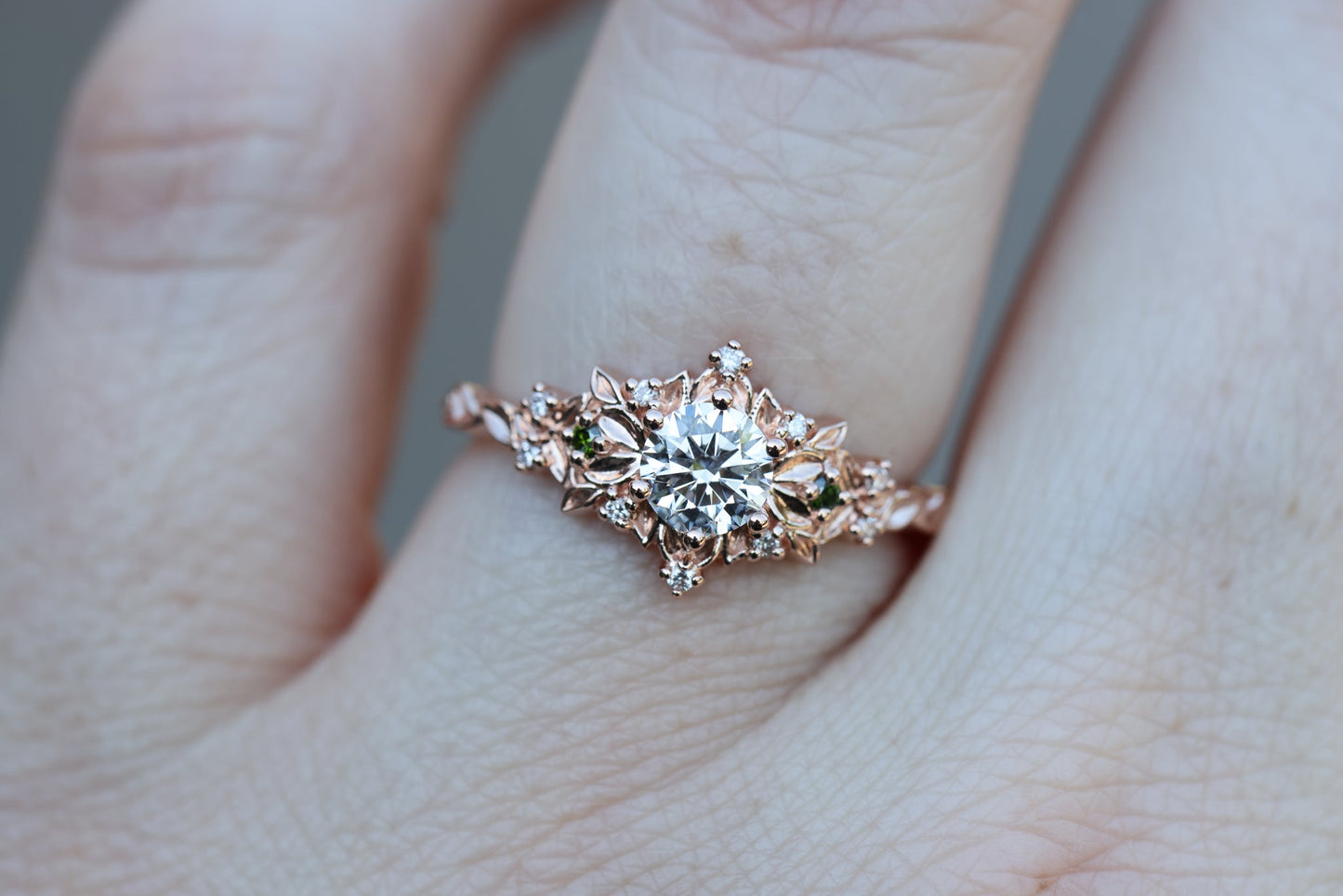 Customize your own Briar Rose Ethereal with 5mm round center stone