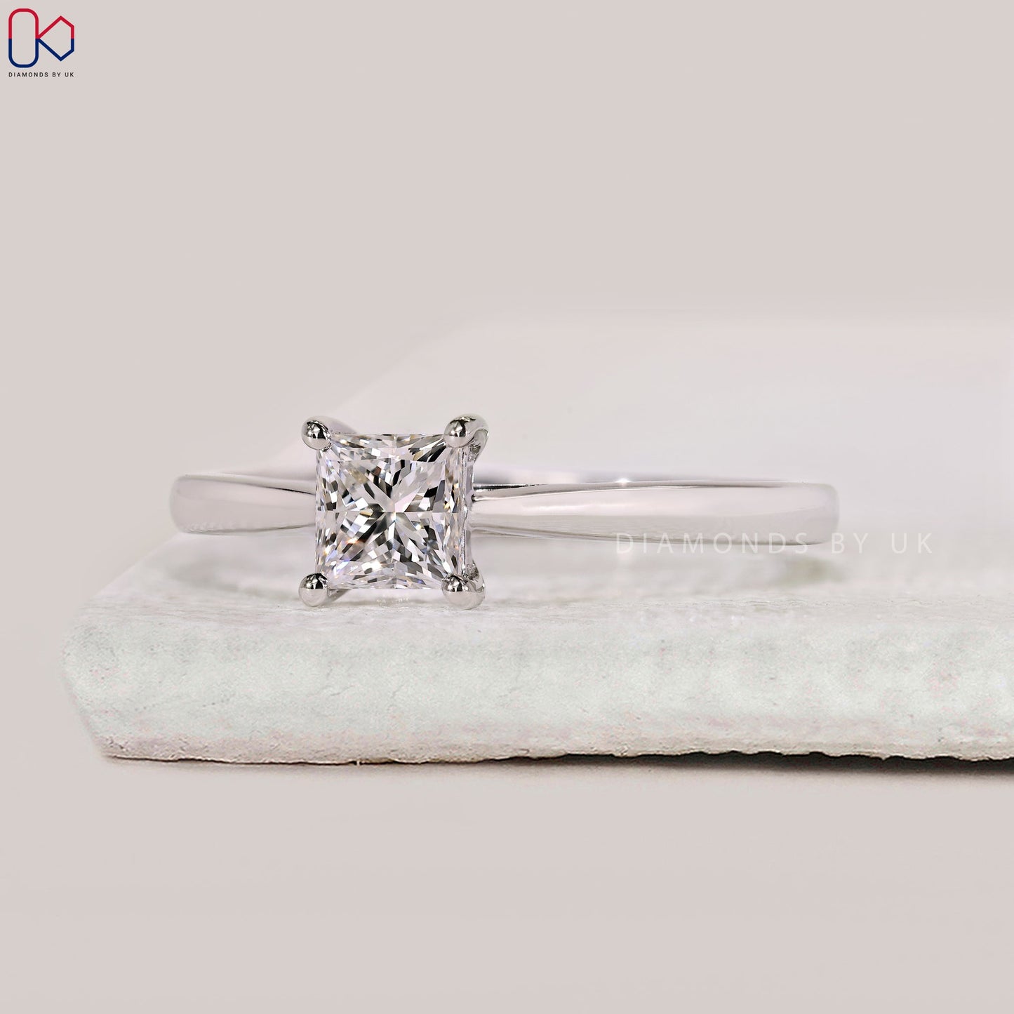 Princess Cut Engagement Ring in Solitaire Style