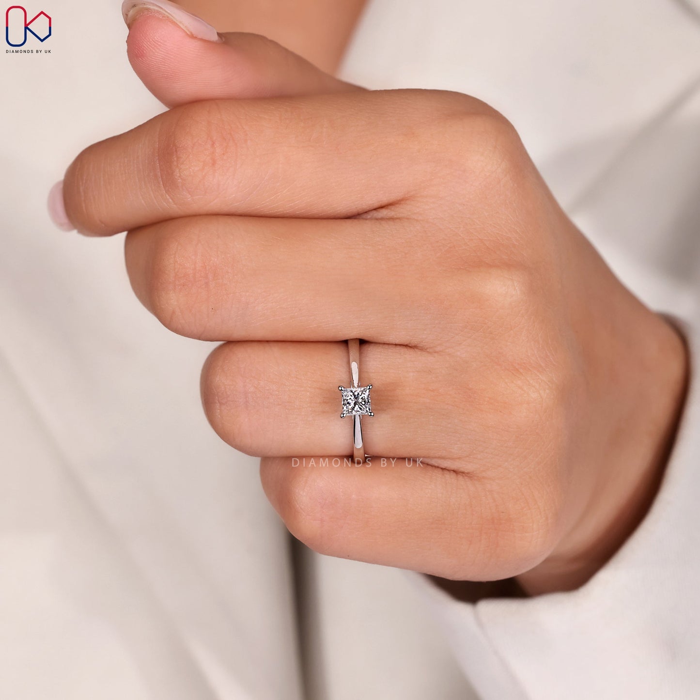 Princess Cut Engagement Ring in Solitaire Style