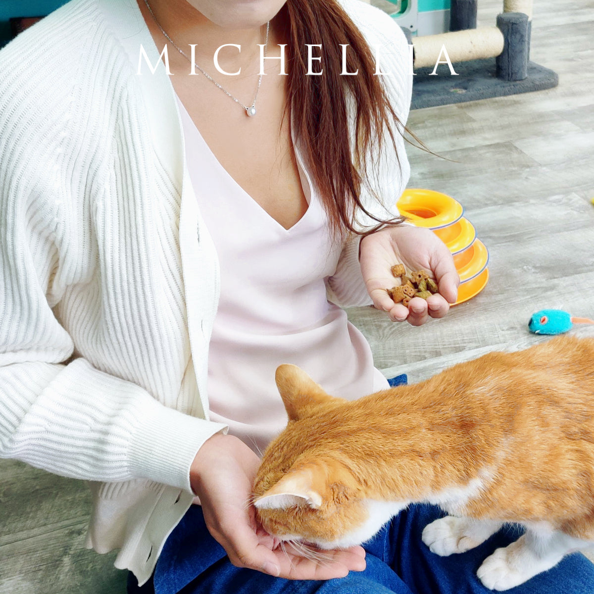 [Magic] Black Pearl and Diamond Cat Necklace