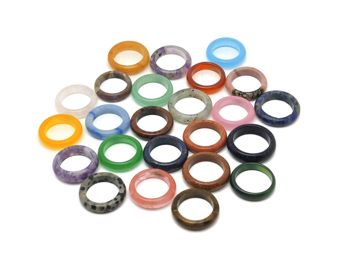 Crystal Ring – Genuine Gemstone Rings - Jewelry Making Supplies - MIX