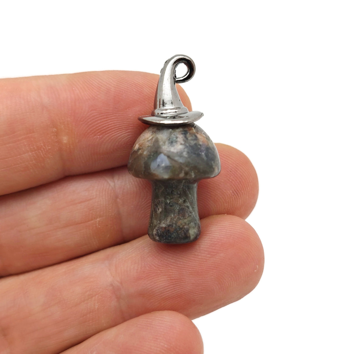 Halloween Hat Gemstone Mushroom - Gemstone Pendant - 25mm - MIX