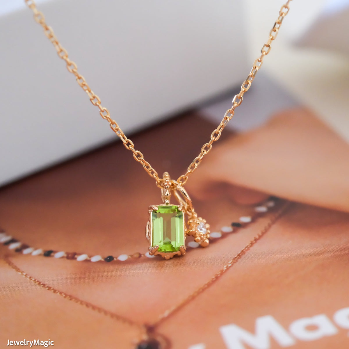 Baguette Peridot Necklace