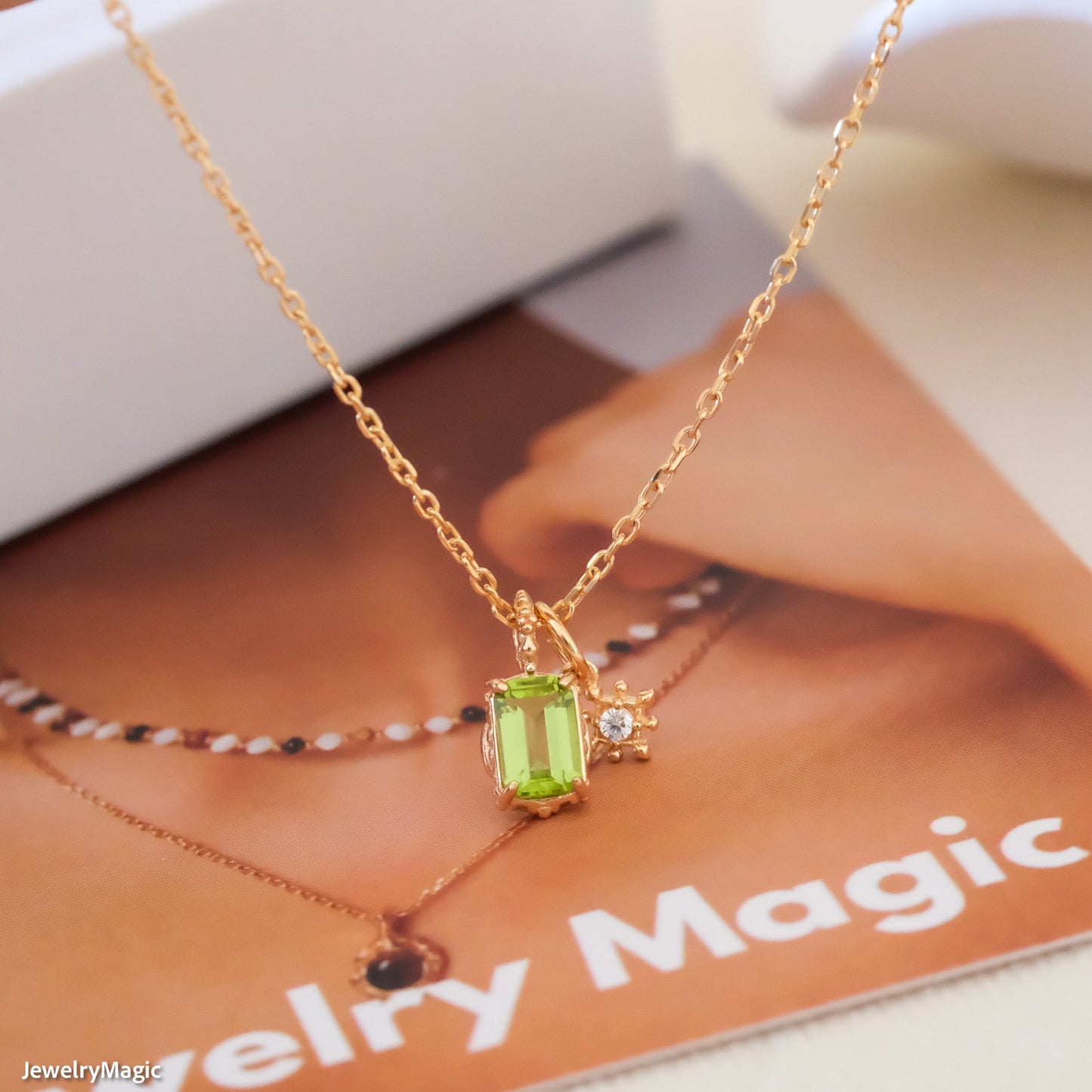 Baguette Peridot Necklace