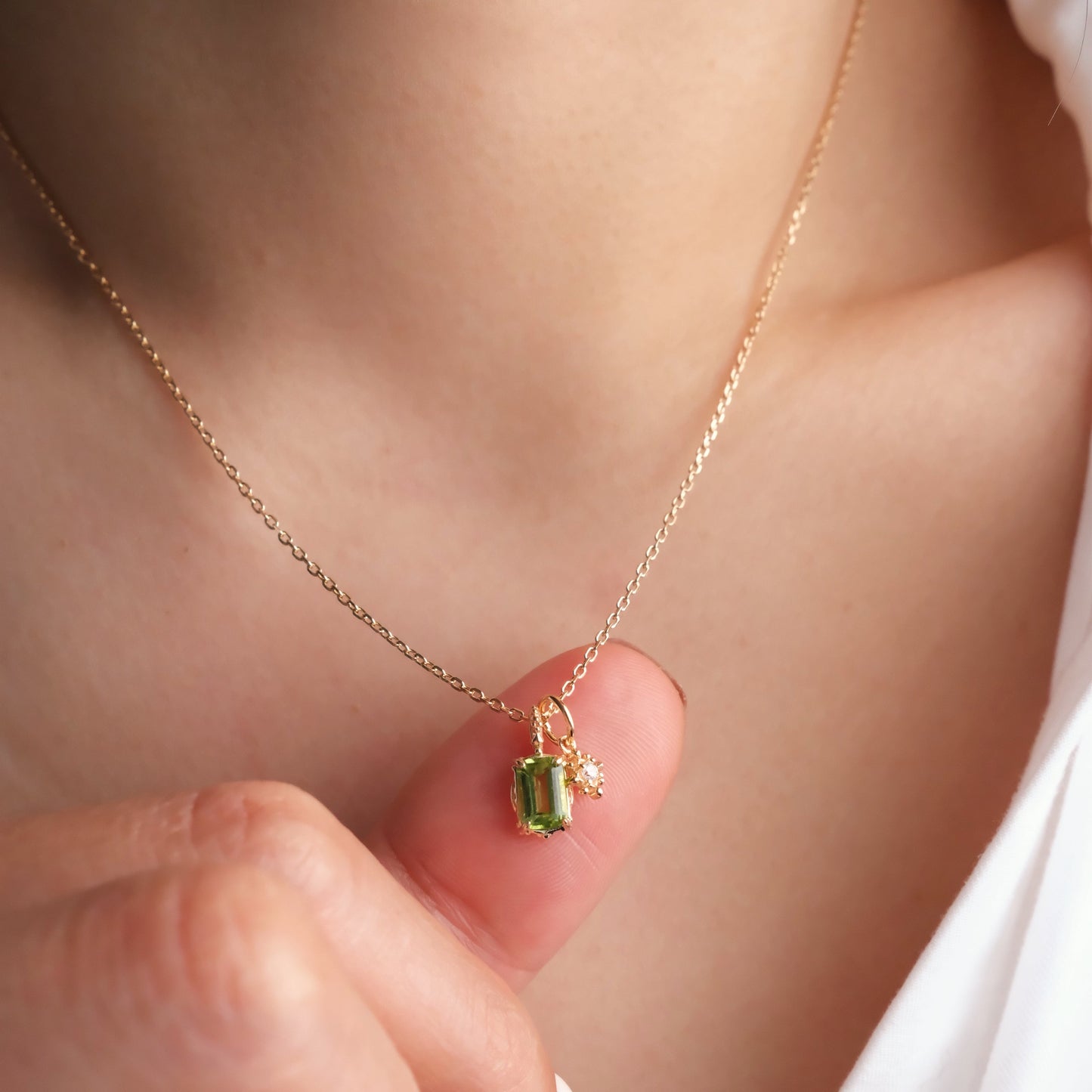 Baguette Peridot Necklace