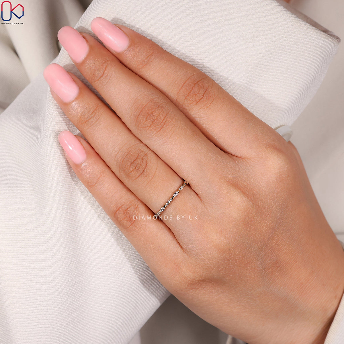 Marquise And Round Cut Yellow Gold Wedding Band