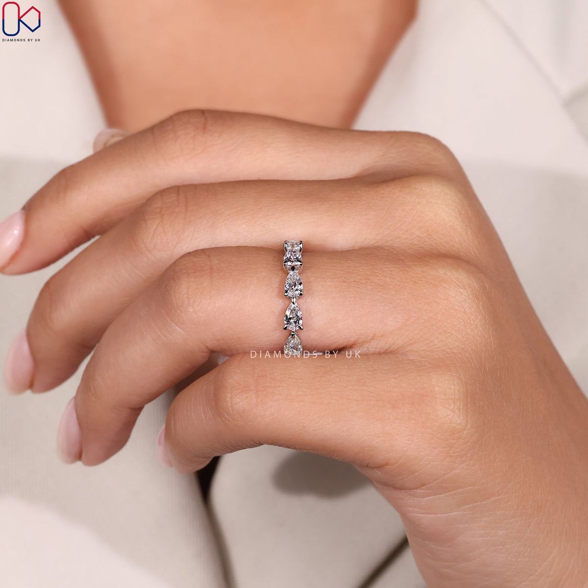 Full Eternity Pear Shaped Diamond Band