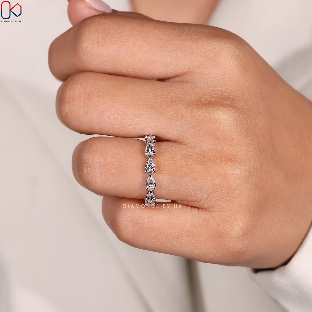 Full Eternity Pear Shaped Diamond Band