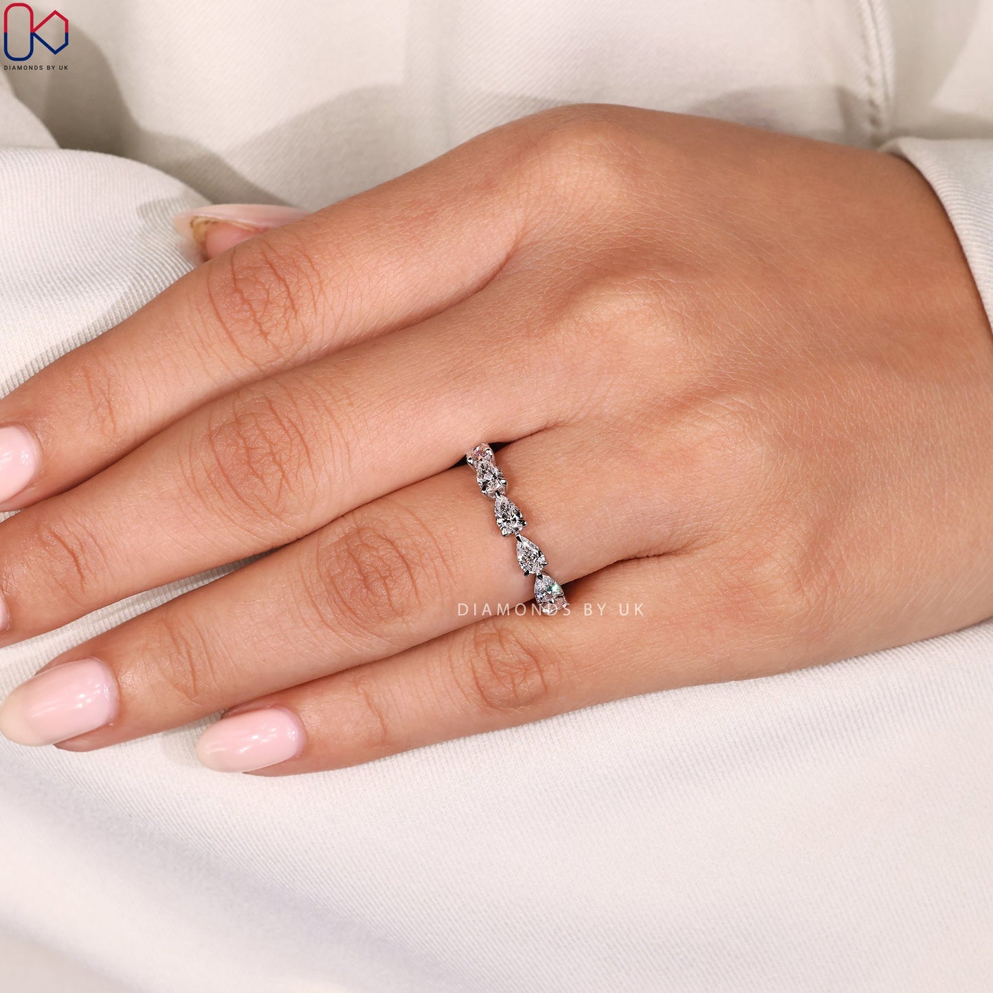 Full Eternity Pear Shaped Diamond Band