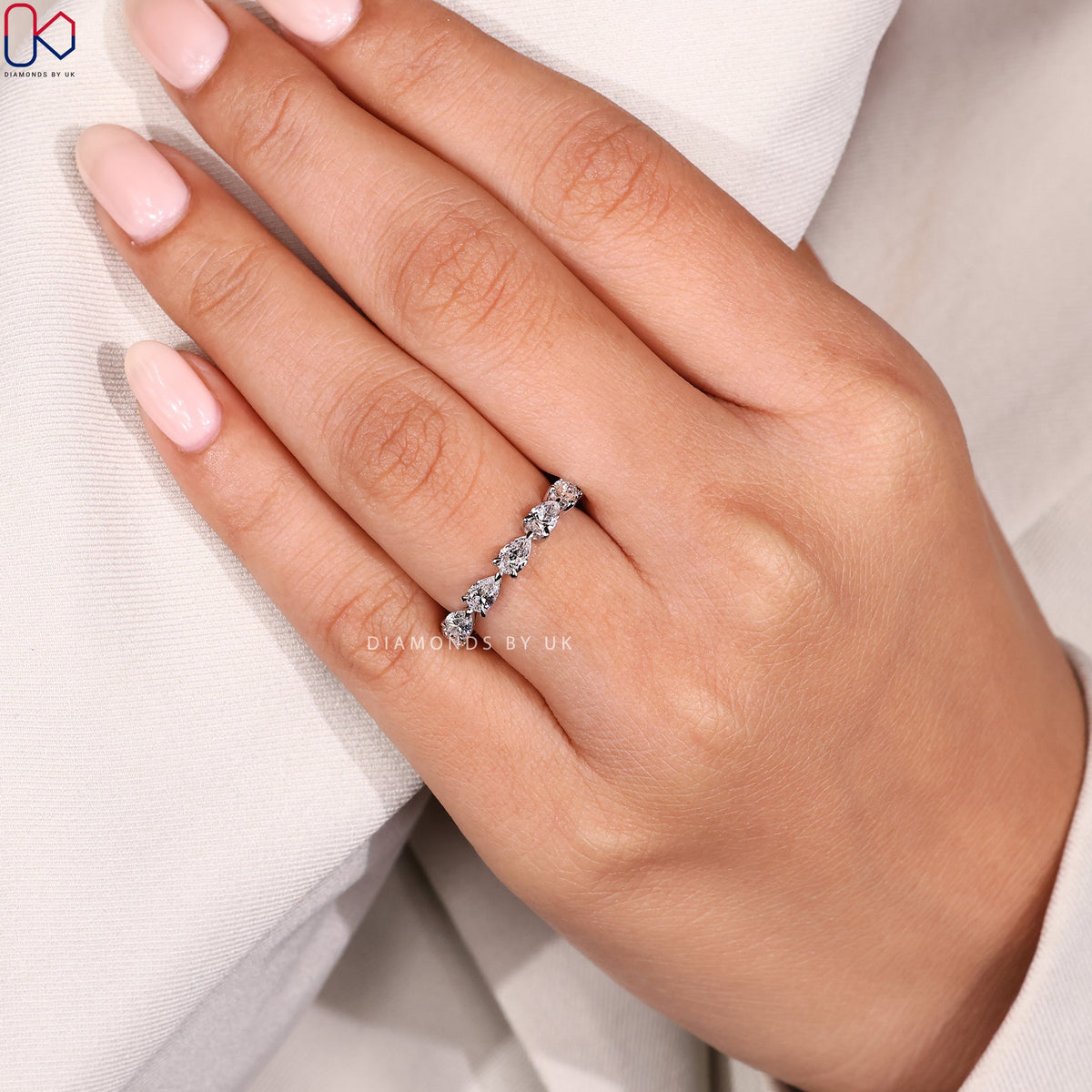 Full Eternity Pear Shaped Diamond Band