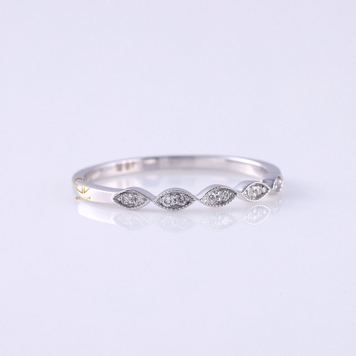 Vintage Art Deco Lab Diamond Wedding Ring