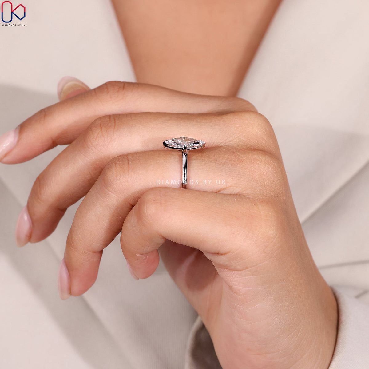 Marquise Cut Engagement Ring In Solitaire Setting