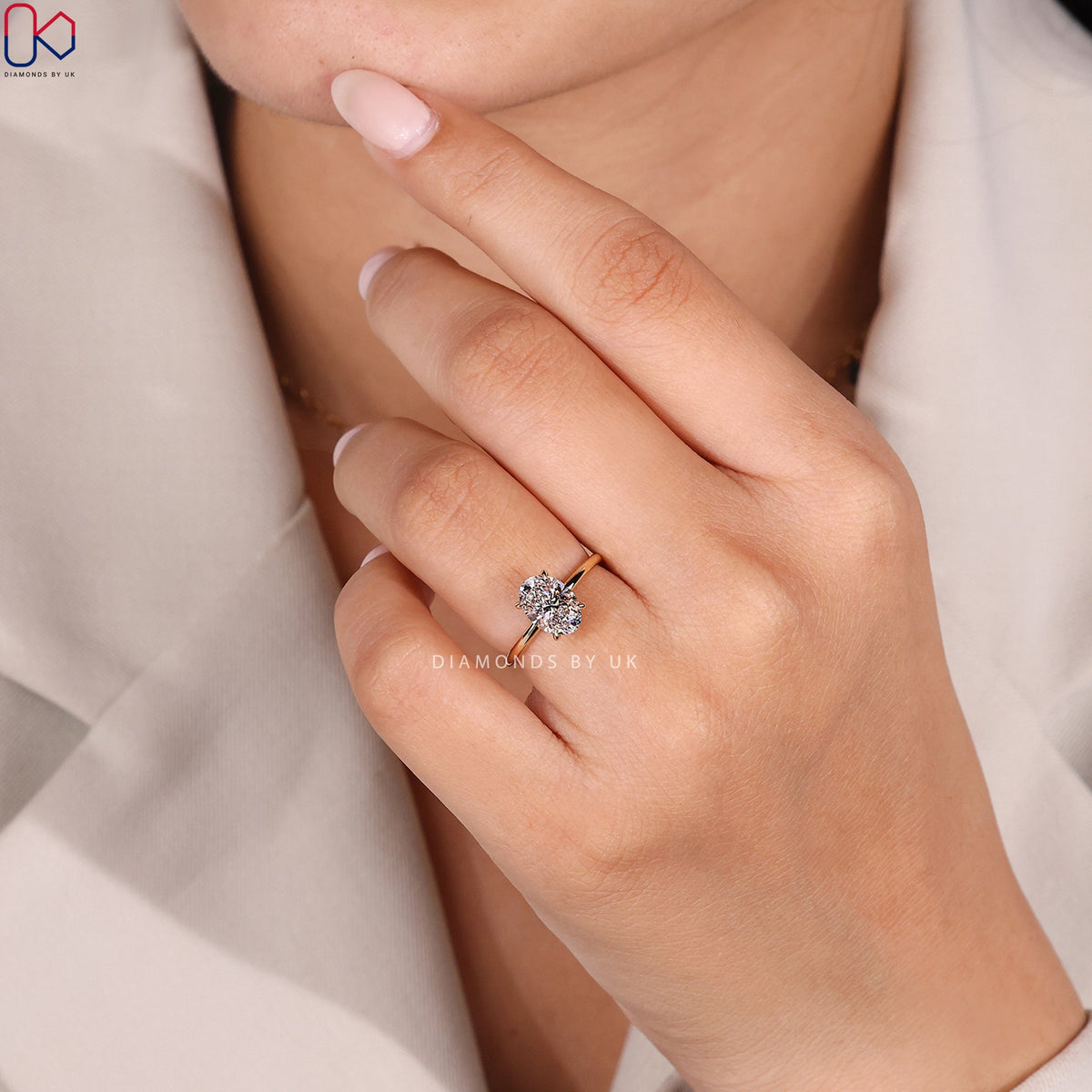 Solitaire Style Oval Engagement Ring
