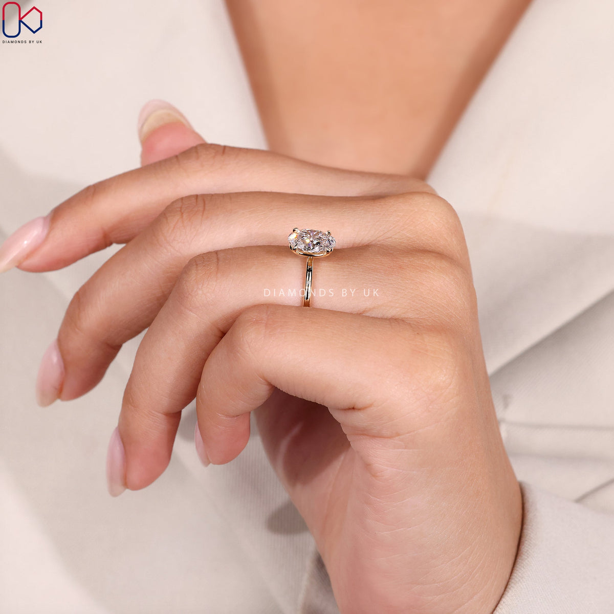 Solitaire Style Oval Engagement Ring