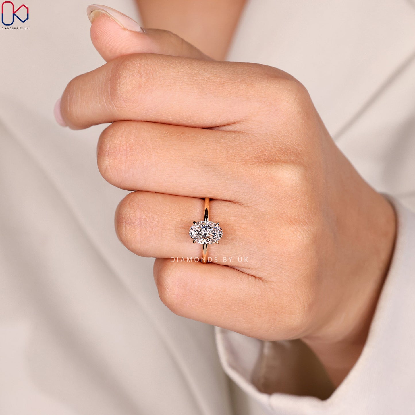 Solitaire Style Oval Engagement Ring
