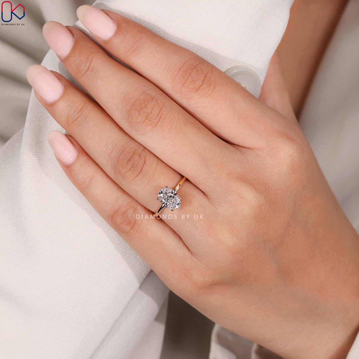 Solitaire Style Oval Engagement Ring