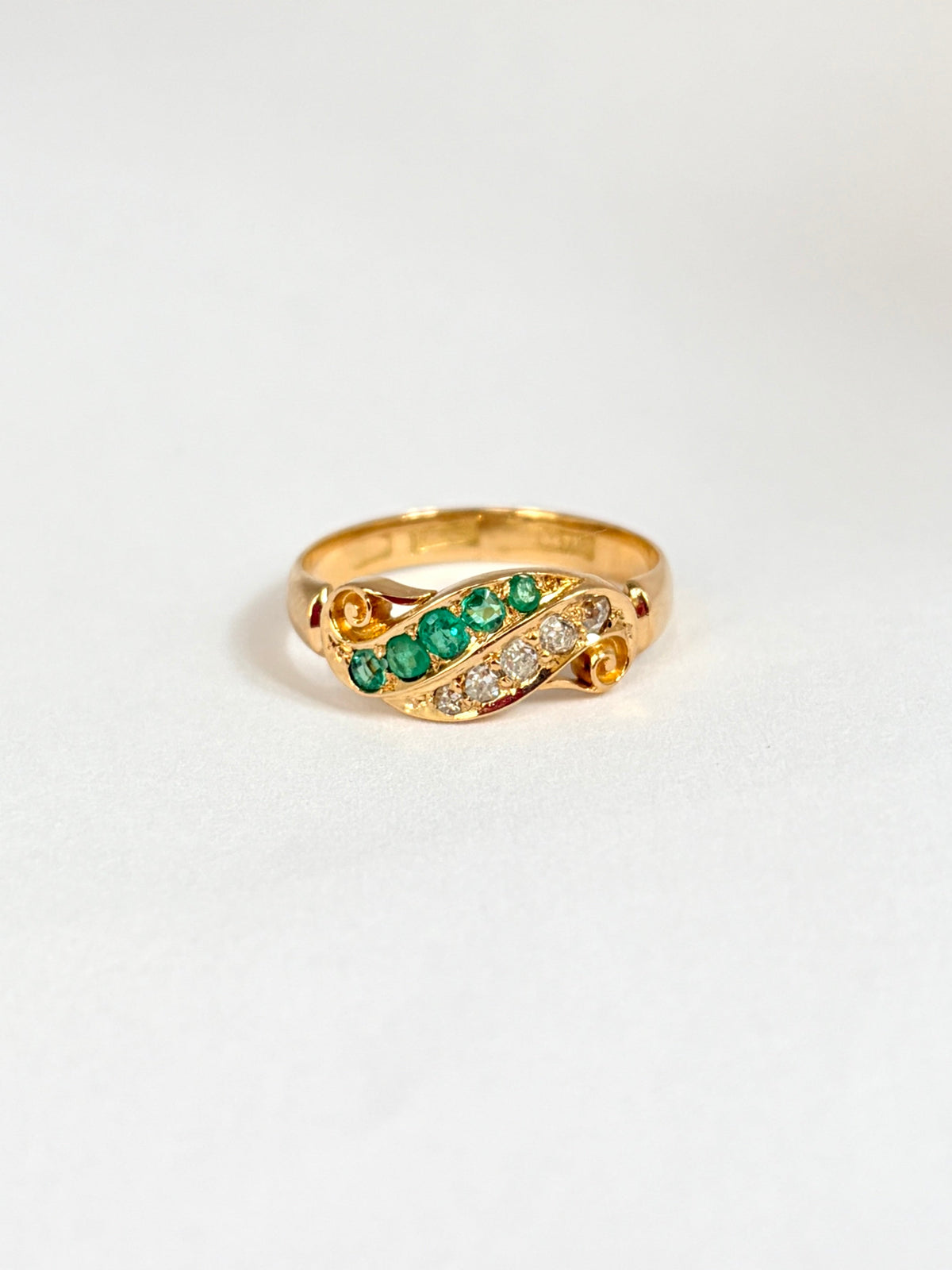 Edwardian, 18ct Gold, Emerald and Diamond Ring