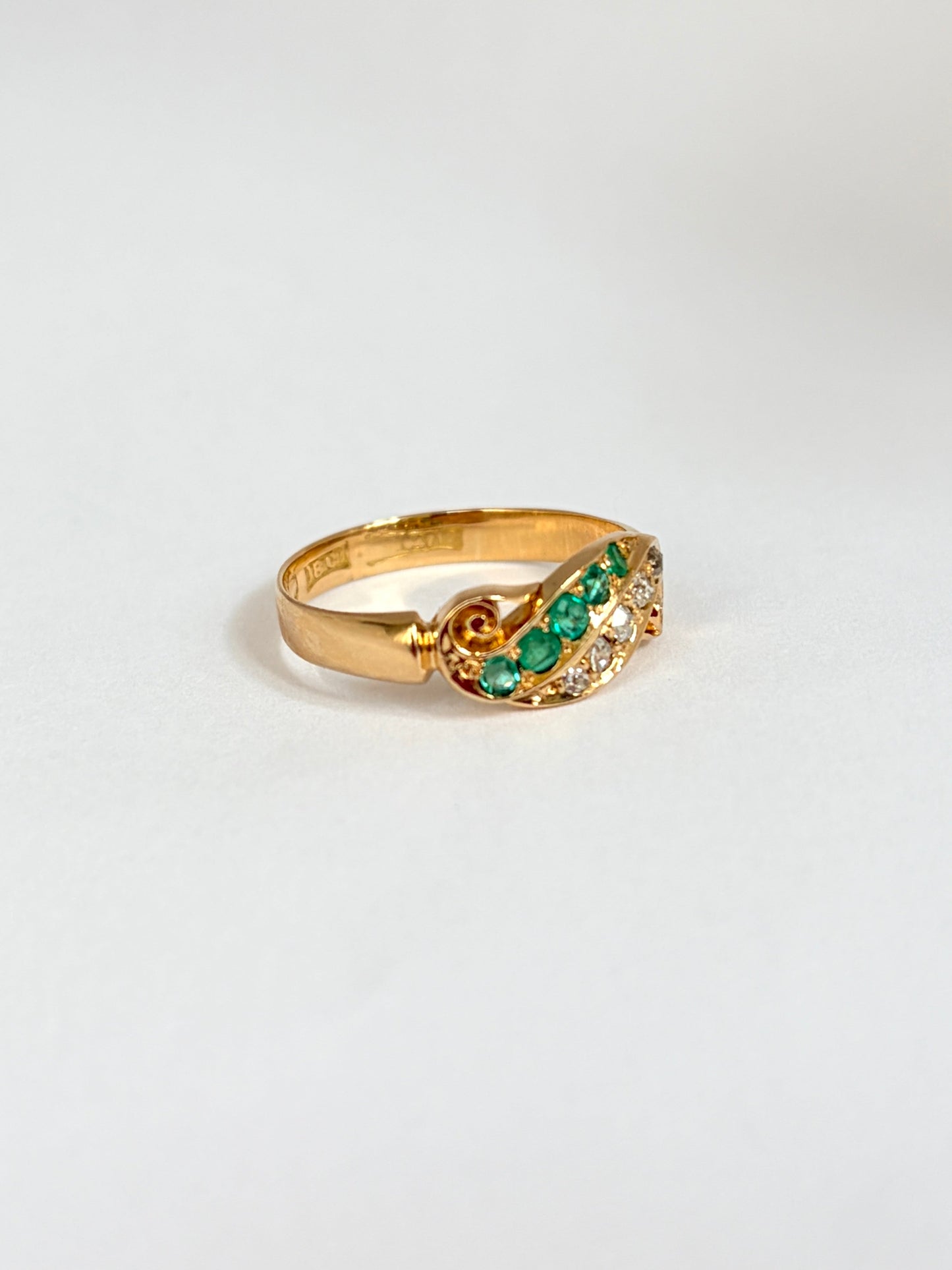 Edwardian, 18ct Gold, Emerald and Diamond Ring