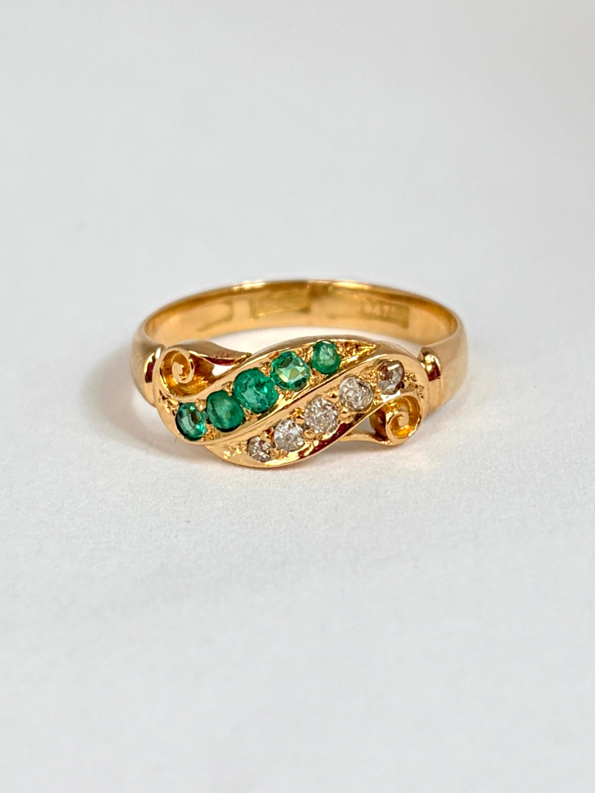 Edwardian, 18ct Gold, Emerald and Diamond Ring