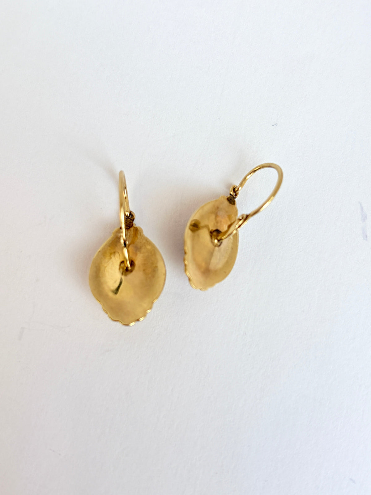 German, 8ct Gold, Art Deco Dormeuse Onyx Star earrings