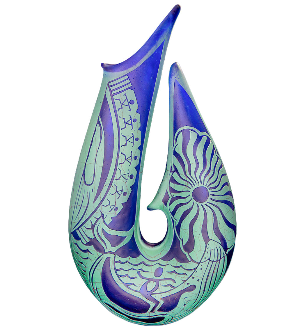 Glass "Fish Hook Makua's Son - FHSE-2" by Daniel Moe