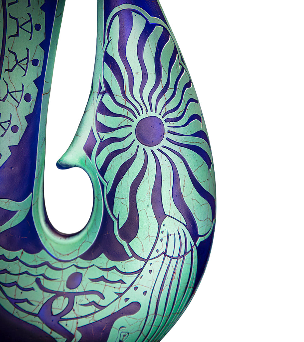Glass "Fish Hook Makua's Son - FHSE-2" by Daniel Moe