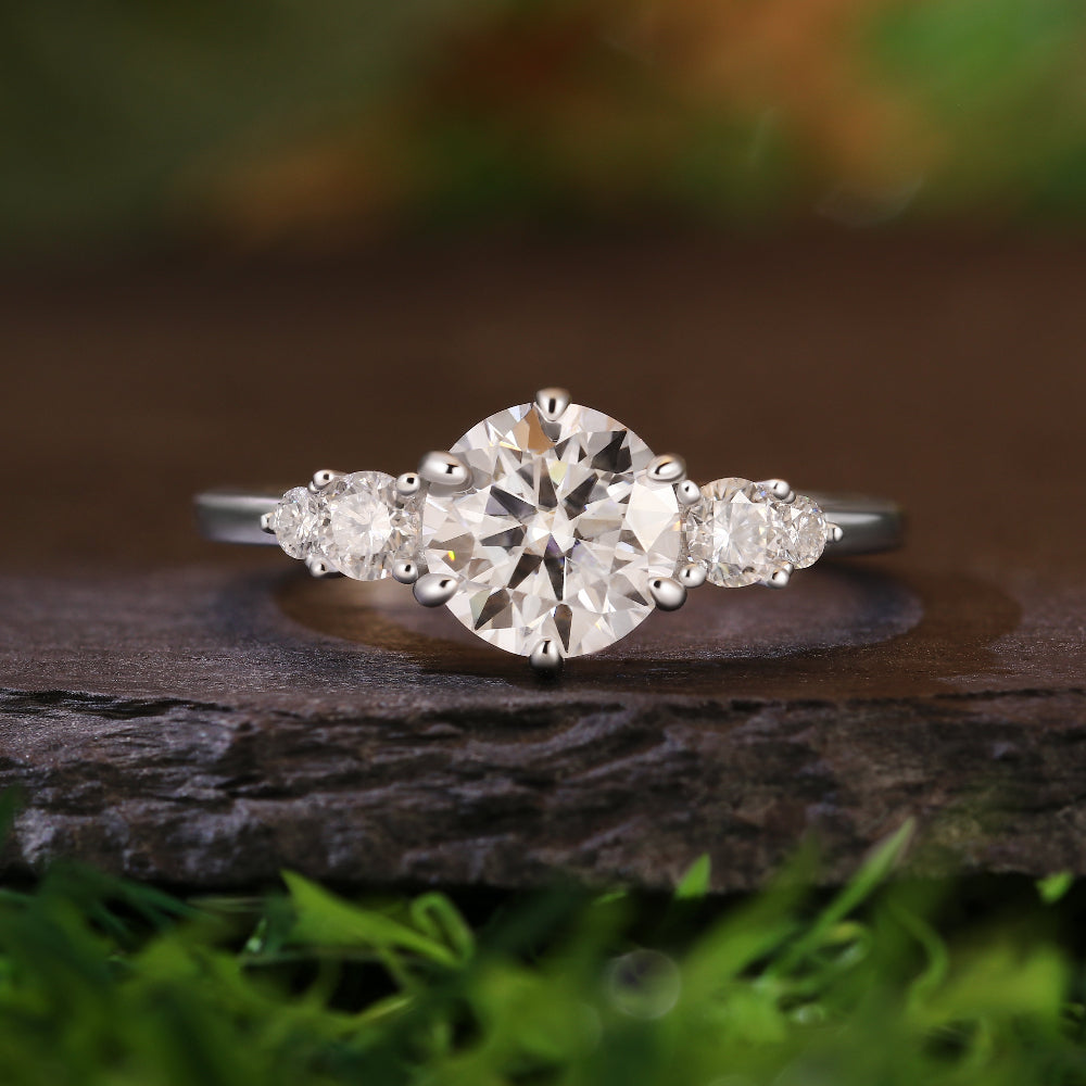 1.6CT Round Cut Moissanite Vintage-Inspired Engagement Ring