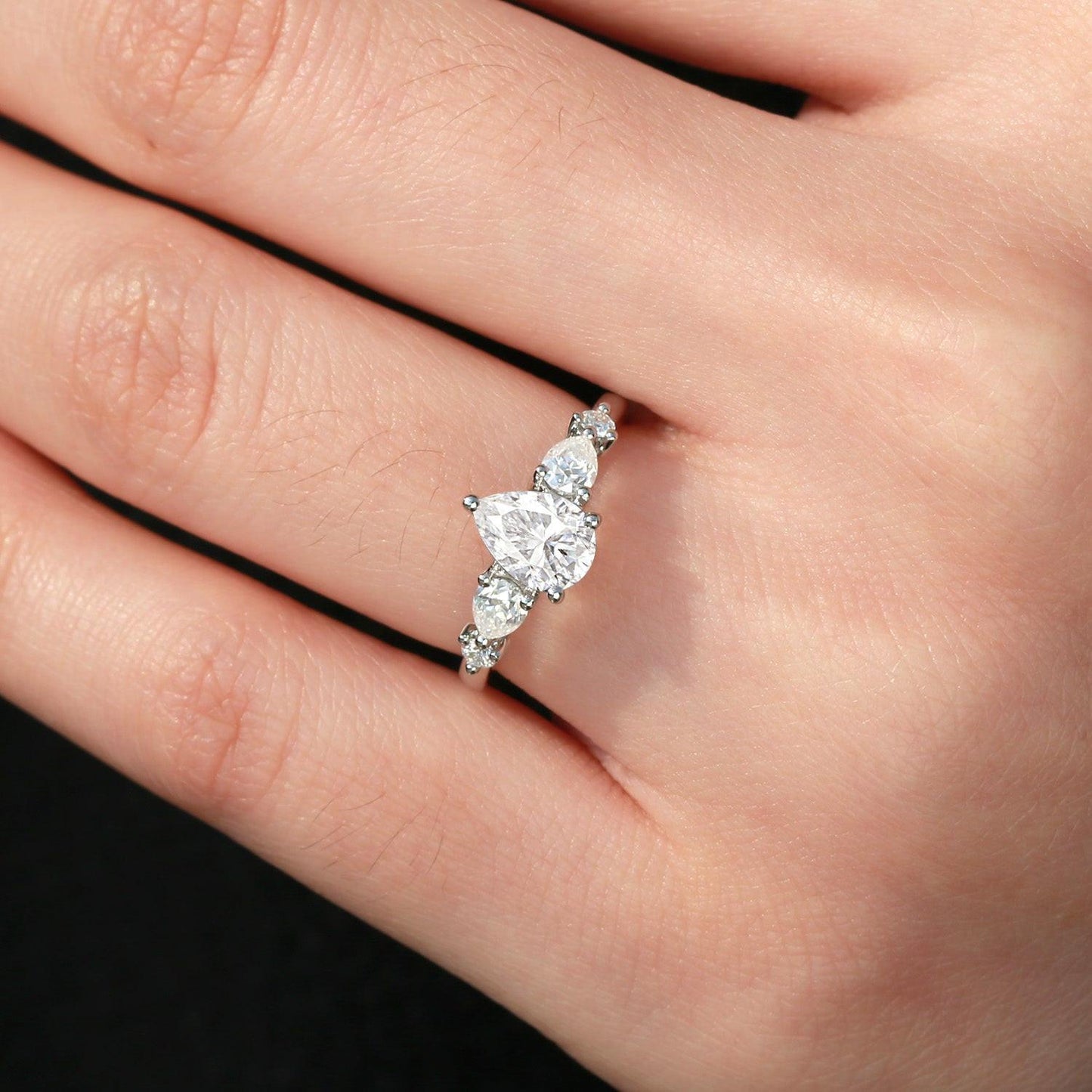 Elara’s Tear | 1CT Pear Diamond Engagement Ring
