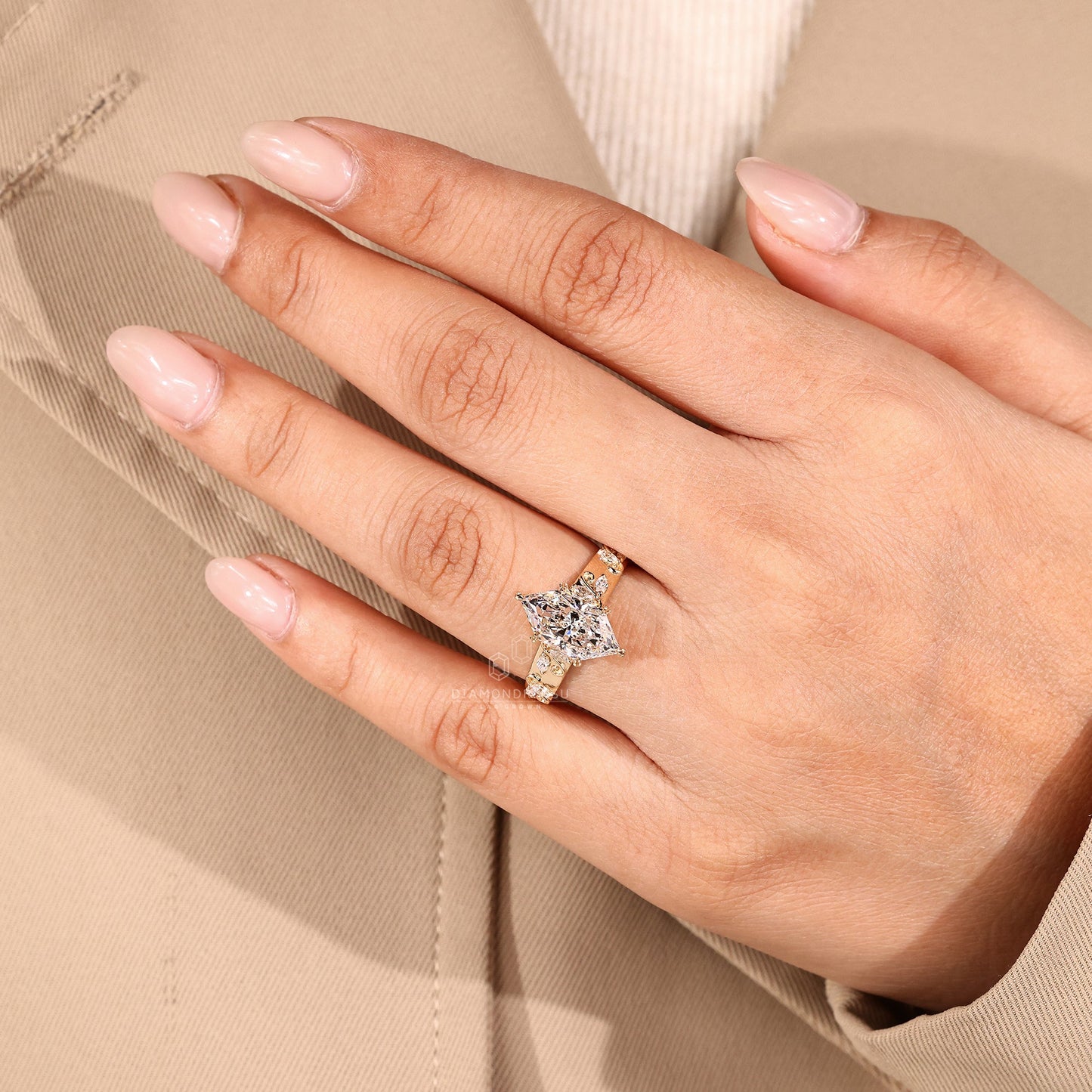 Art Deco Dutch Marquise Engagement Ring