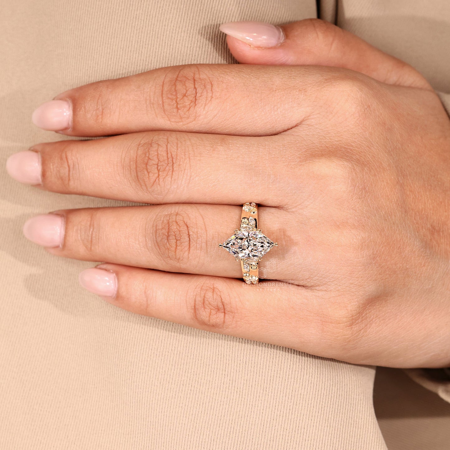 Art Deco Dutch Marquise Engagement Ring