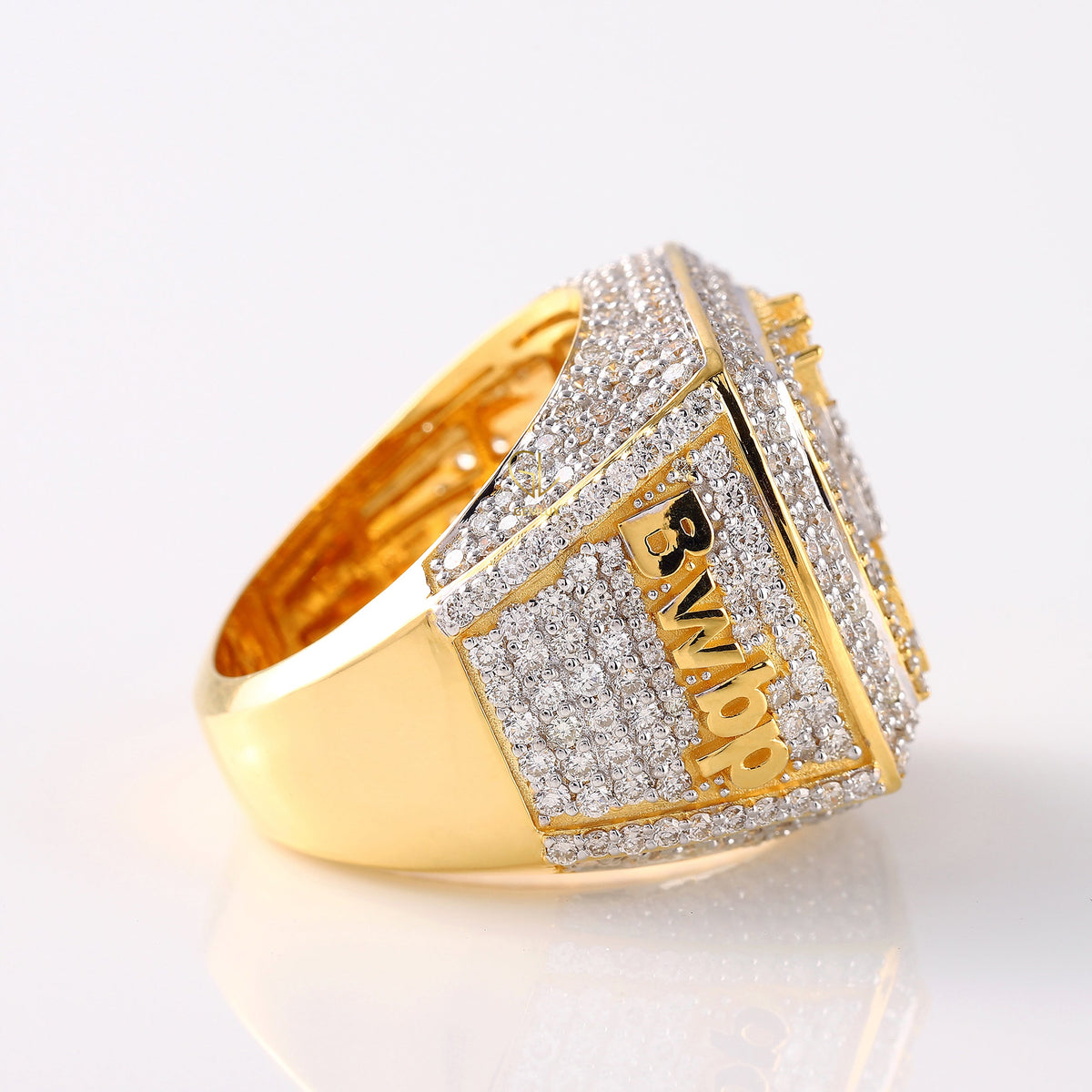 Iced Out Moissanite Custom Initial Letter Hip Hop Ring For Men
