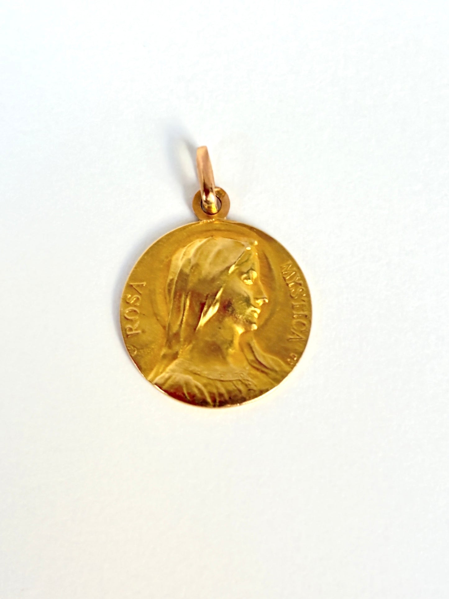 Vintage, Italian 18ct Gold, Madonna (Virgin Mary) Rosa Mystica Pendant