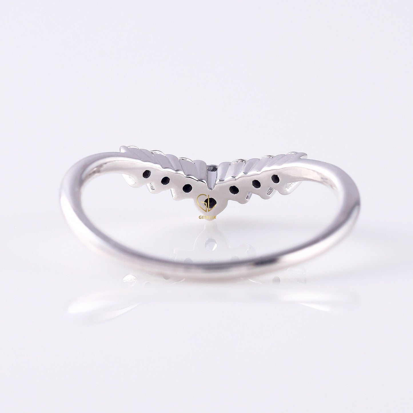 Seven Stone Curved Moissanite Wishbone Ring