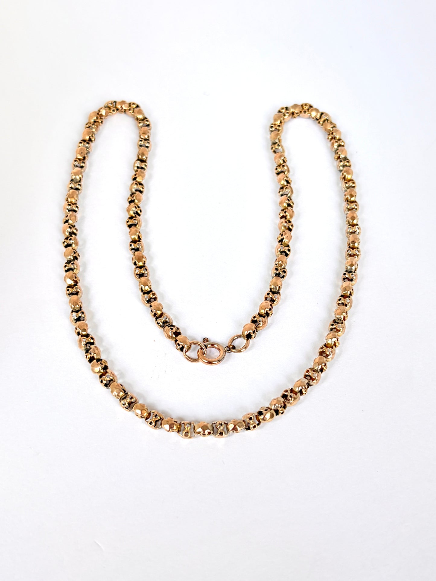 Antique 9ct Gold Victorian Fancy Belcher Chain,  16 inches with spring ring (10.86g)